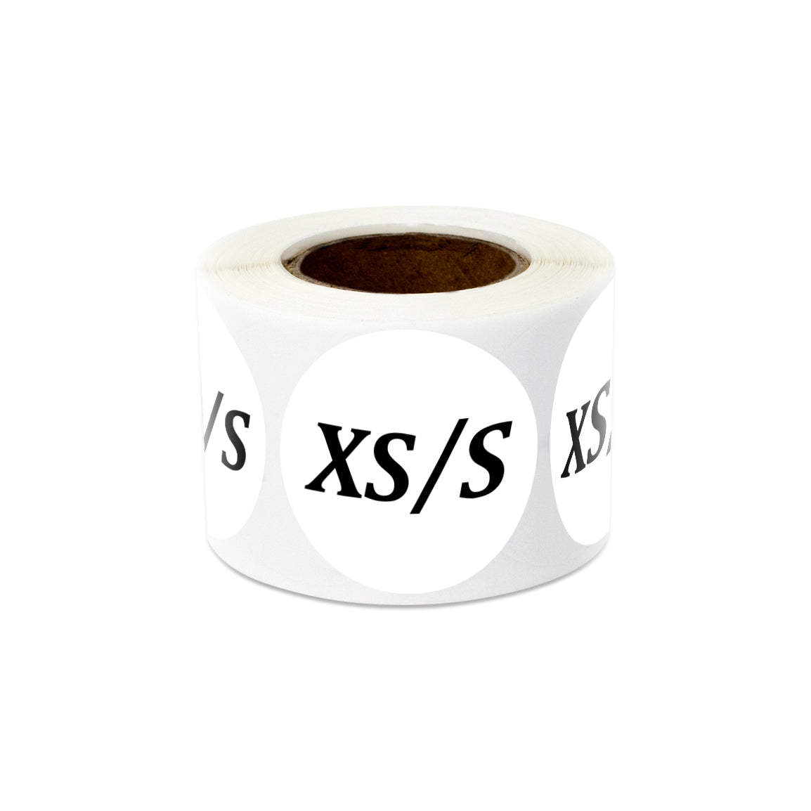 1.25in Sticker: X-Small and Small Clothing Apparel Label Roll (Size XS, S)