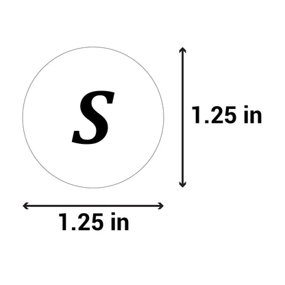 1.25in Sticker: Small Clothing Apparel Label Roll (Size S, White)