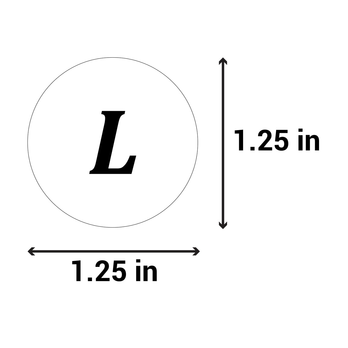 1.25in Sticker: Large Clothing Apparel Label Roll (Size L, White)