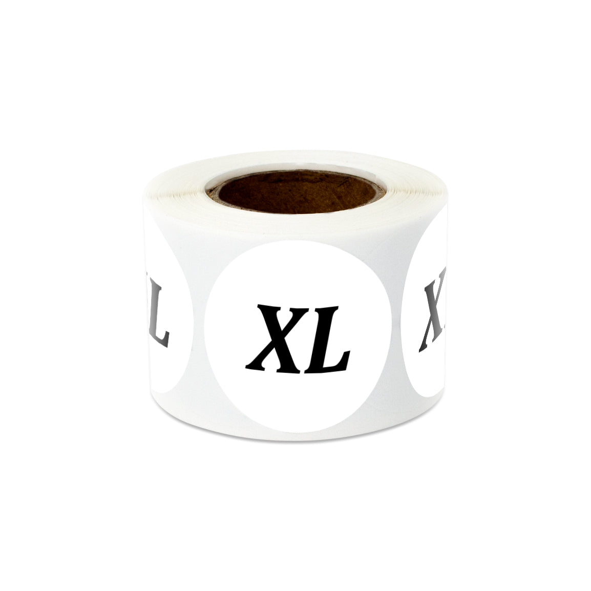 1.25in Sticker: X-Large Clothing Apparel Label Roll (Size XL, White)