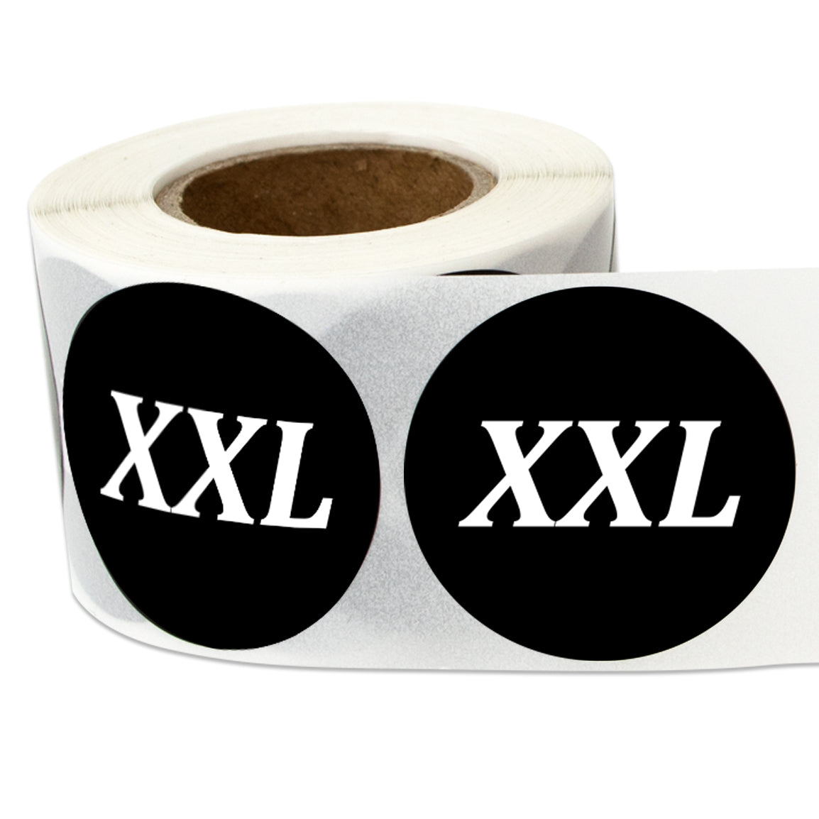 1.25in Sticker: XX-Large Clothing Apparel Label Roll (Size XXL, Black)