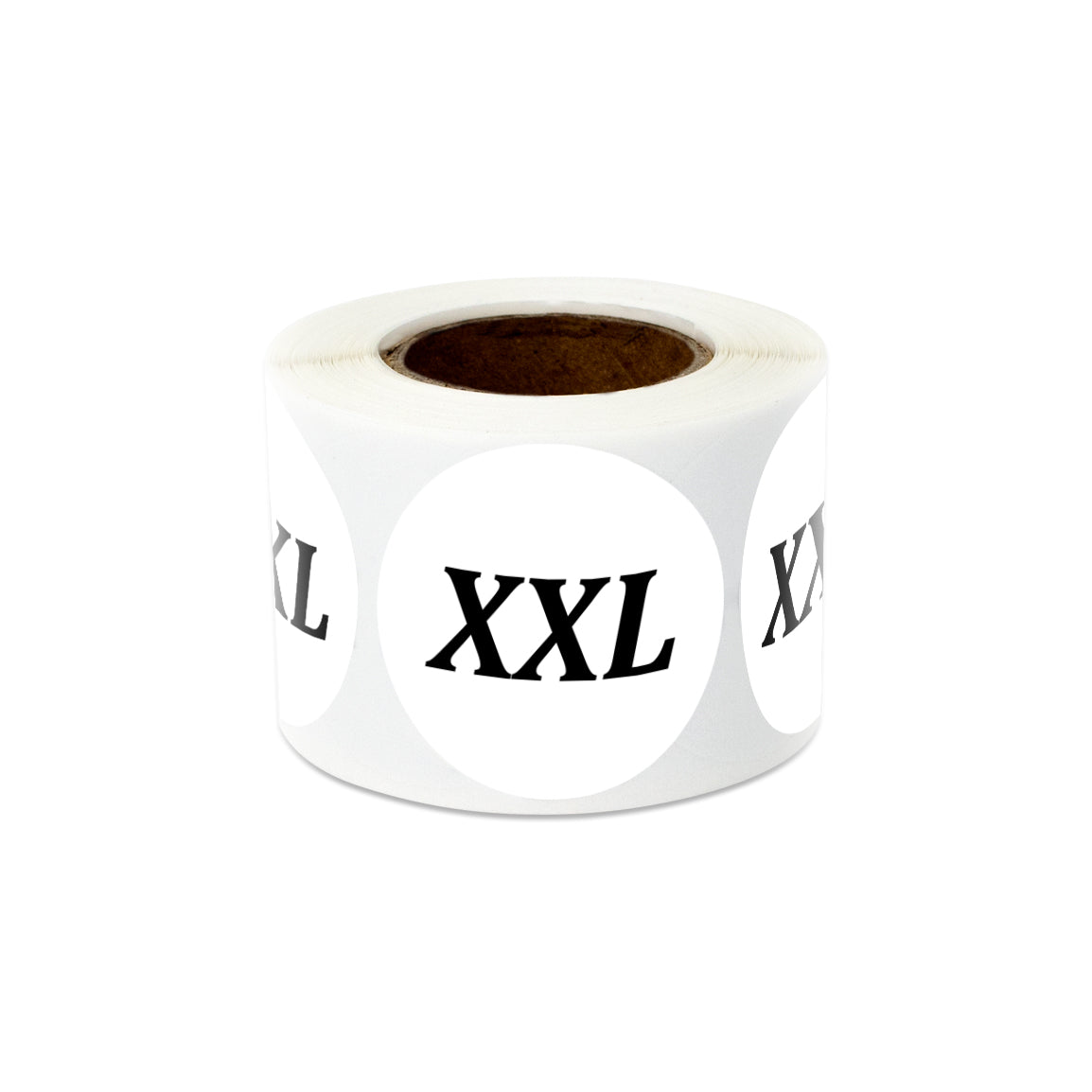 1.25in Sticker: XX-Large Clothing Apparel Label Roll (Size XXL, White)