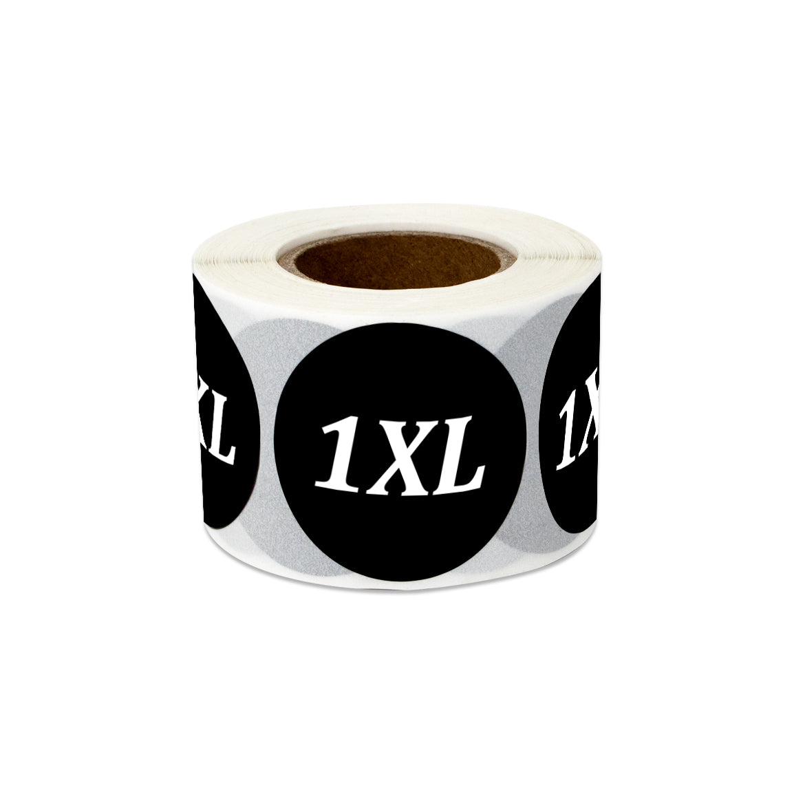 1.25in Sticker: Size 1XL Clothing Apparel Label Roll (Black)