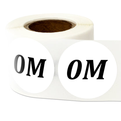 1.25in Sticker: Baby Clothing 0-Months Label Roll (Size 0M, White)