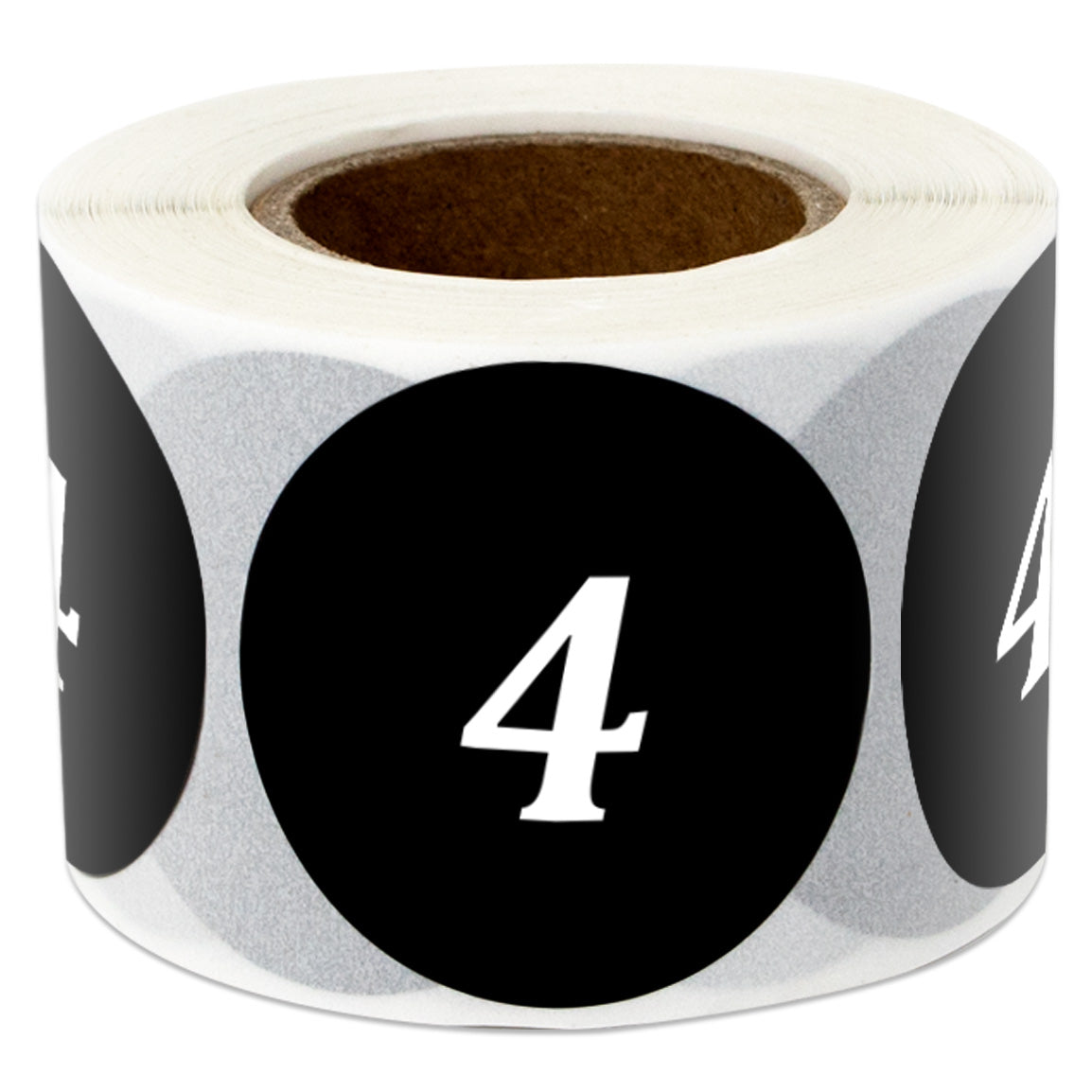 1.25in Sticker: Clothing Apparel Size 4 Label Roll (Black)