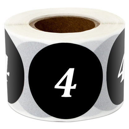 1.25in Sticker: Clothing Apparel Size 4 Label Roll (Black)