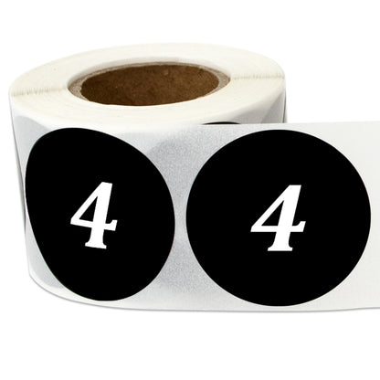 1.25in Sticker: Clothing Apparel Size 4 Label Roll (Black)