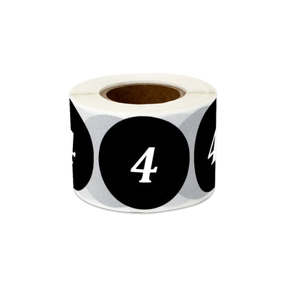 1.25in Sticker: Clothing Apparel Size 4 Label Roll (Black)