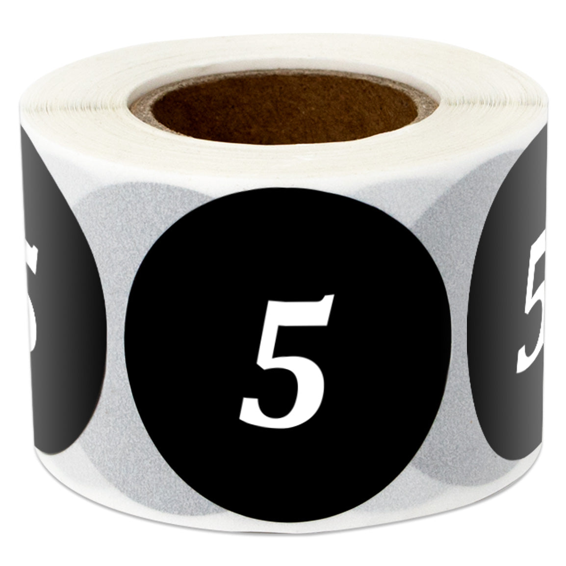 1.25in Sticker: Clothing Apparel Size 5 Label Roll (Black)