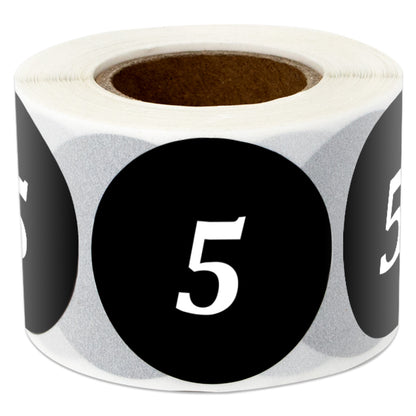 1.25in Sticker: Clothing Apparel Size 5 Label Roll (Black)