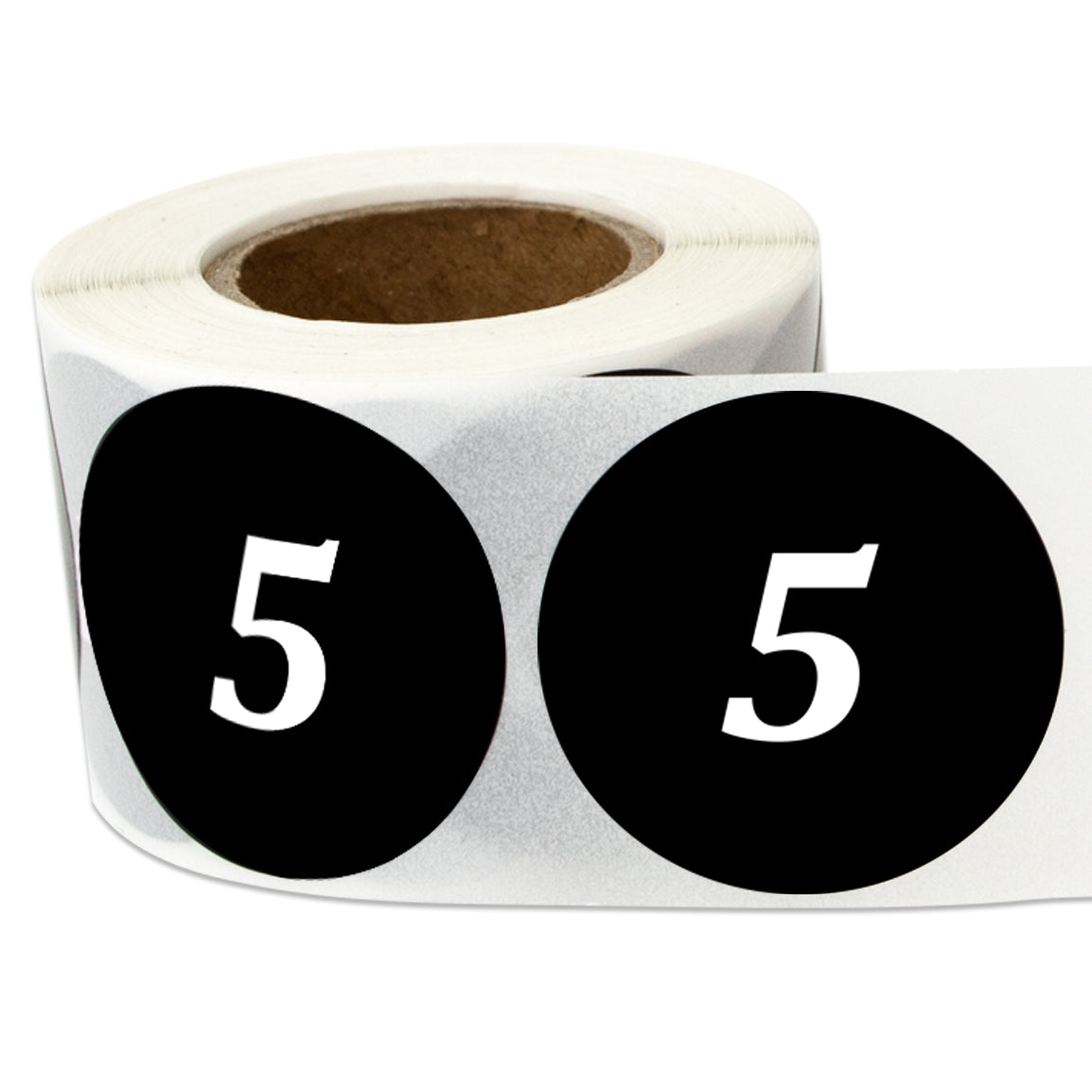1.25in Sticker: Clothing Apparel Size 5 Label Roll (Black)