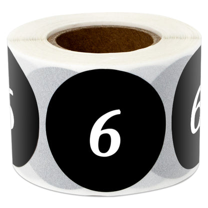 1.25in Sticker: Clothing Apparel Size 6 Label Roll (Black)