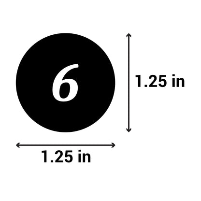 1.25in Sticker: Clothing Apparel Size 6 Label Roll (Black)