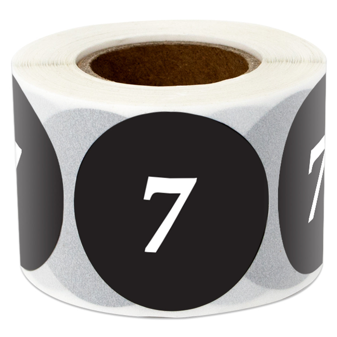 1.25in Sticker: Clothing Apparel Size 7 Label Roll (Black)