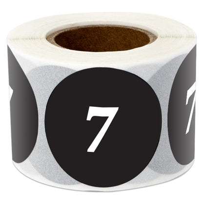1.25in Sticker: Clothing Apparel Size 7 Label Roll (Black)