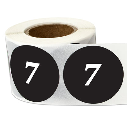 1.25in Sticker: Clothing Apparel Size 7 Label Roll (Black)