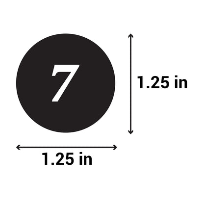 1.25in Sticker: Clothing Apparel Size 7 Label Roll (Black)
