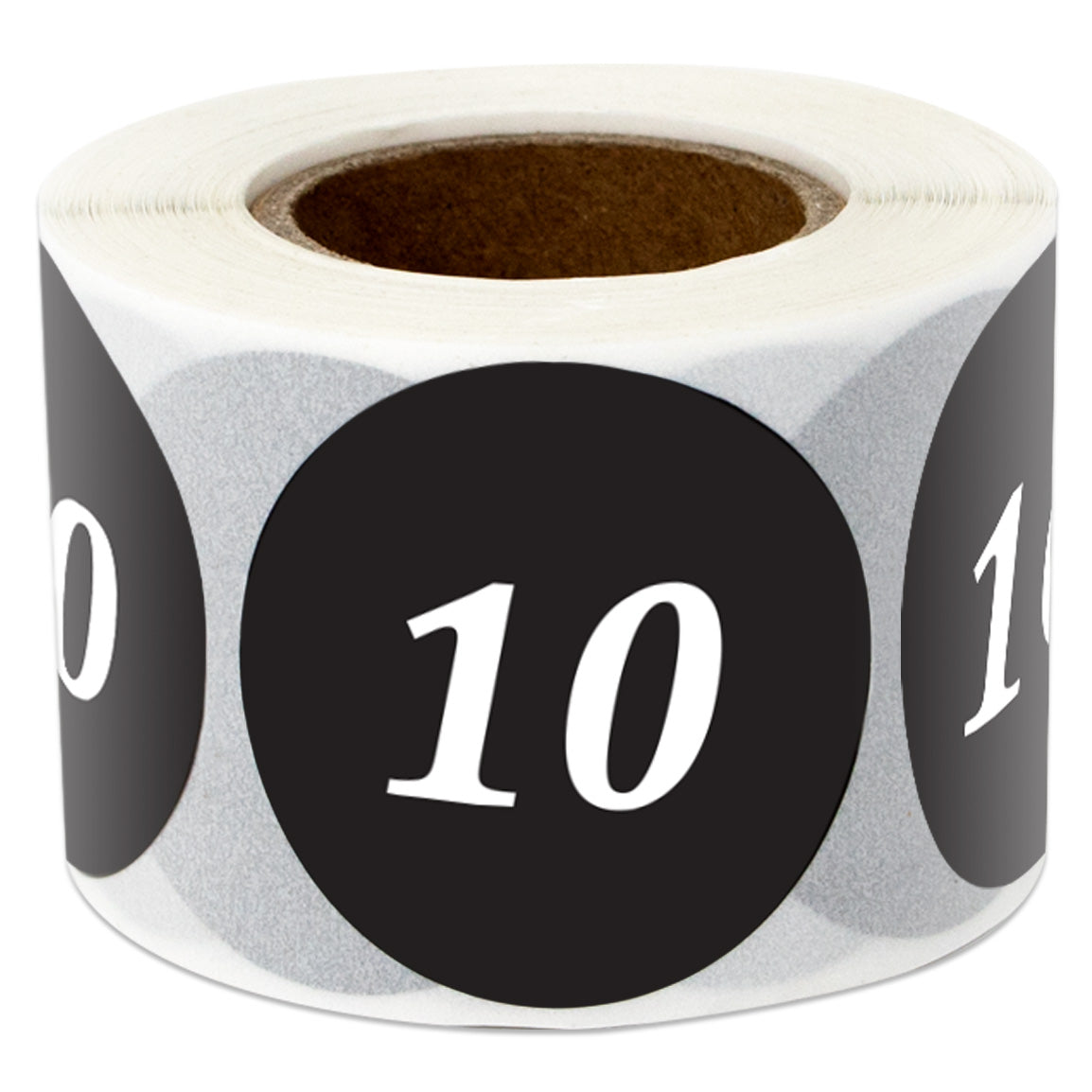1.25in Sticker: Clothing Apparel Size 10 Label Roll (Black)