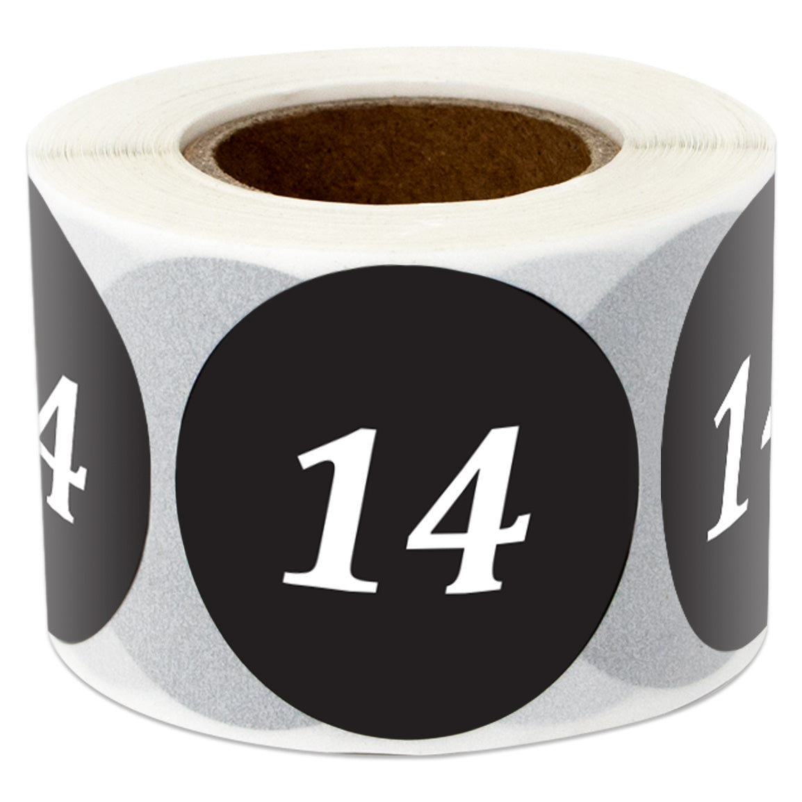 1.25in Sticker: Clothing Apparel Size 14 Label (Black)