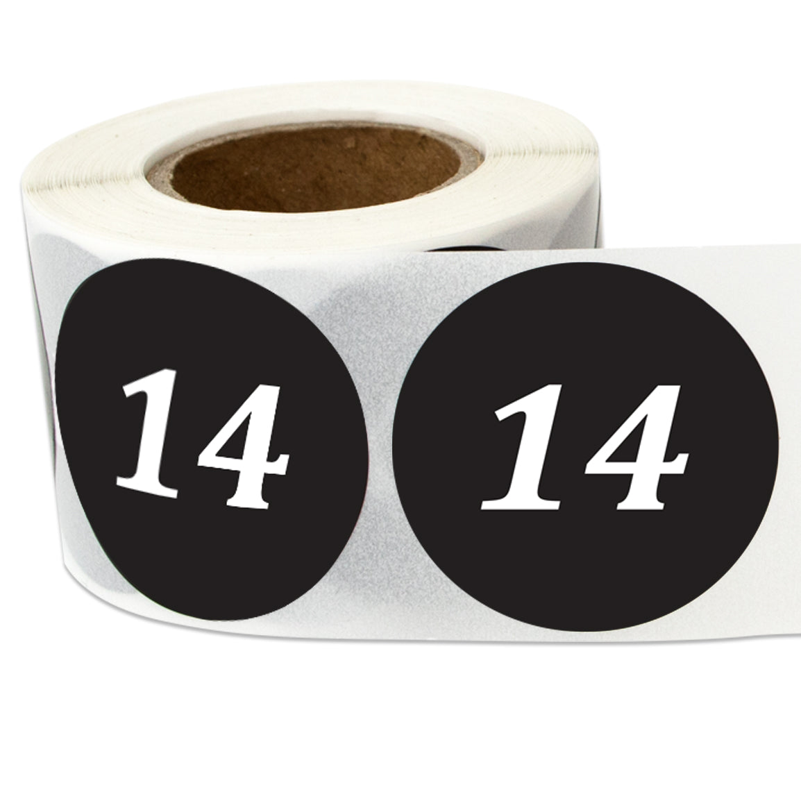 1.25in Sticker: Clothing Apparel Size 14 Label (Black)