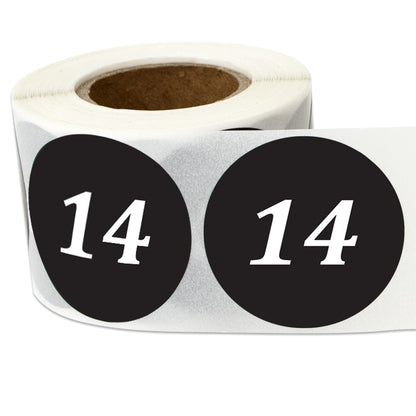 1.25in Sticker: Clothing Apparel Size 14 Label (Black)