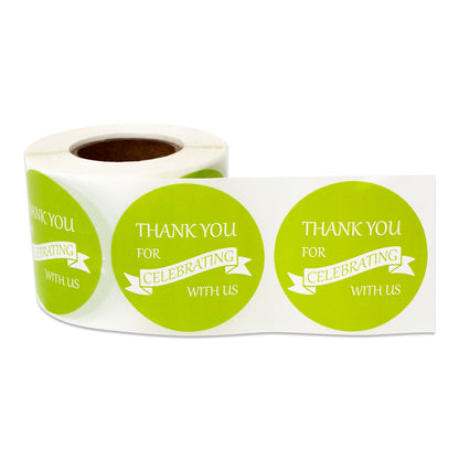 1.5in Sticker: Thank You for Celebrating with Us Label (Roll)