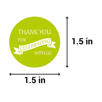 1.5in Sticker: Thank You for Celebrating with Us Label (Roll)