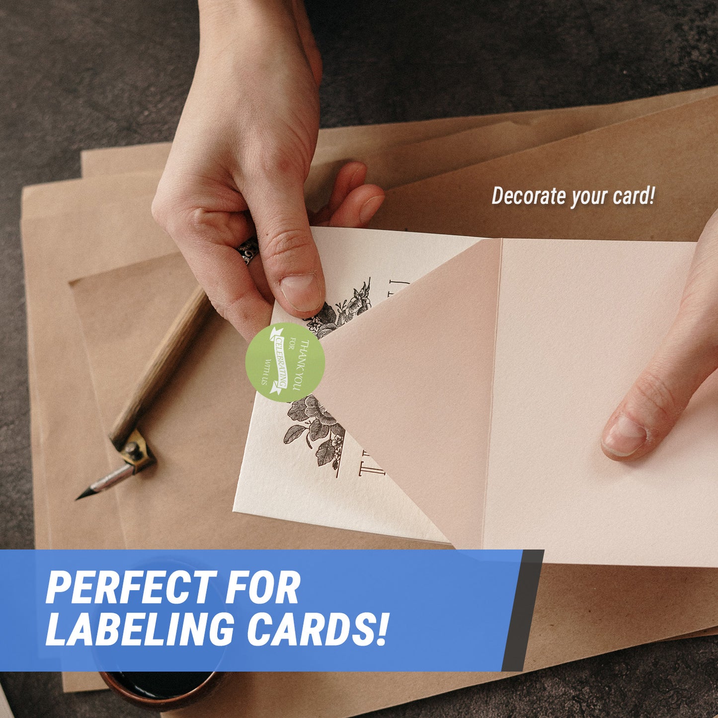 1.5in Sticker: Thank You for Celebrating with Us Label (Roll)