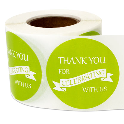 1.5in Sticker: Thank You for Celebrating with Us Label (Roll)