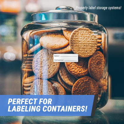 3 x 1in Sticker: Date and Contents Food Storage Label Roll