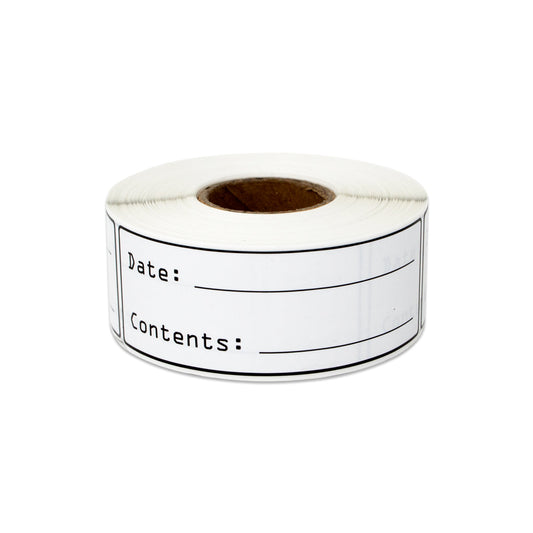 3 x 1in Sticker: Date and Contents Food Storage Label Roll