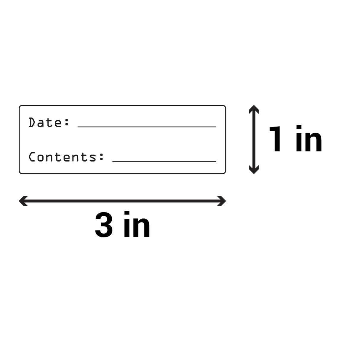 3 x 1in Sticker: Date and Contents Food Storage Label Roll