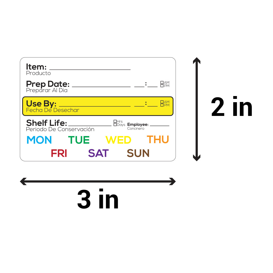 3 x 2in Kitchen Food Rotation Labels (Roll)