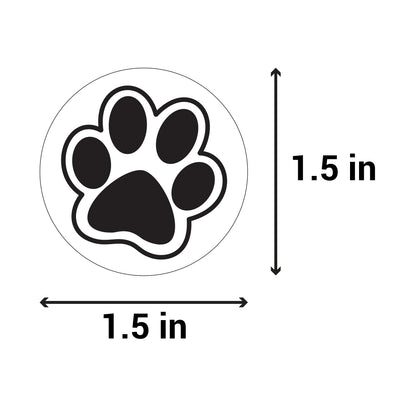 1.5in Sticker: Animal Paw Print Pet Label
