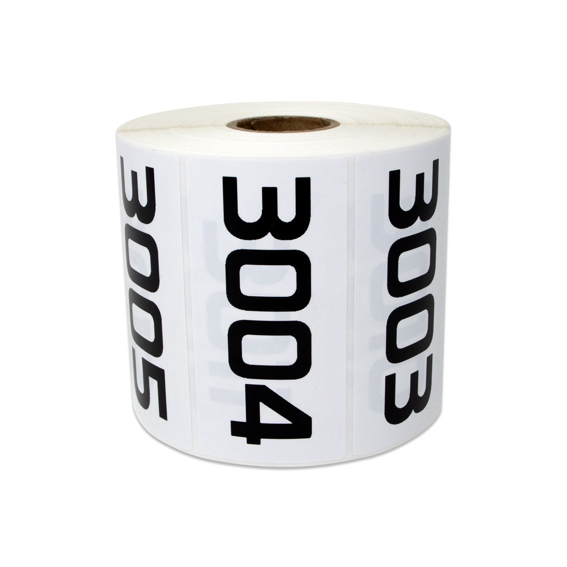 3 x 1.5 inch Consecutive Numbers 3001 to 4000 Stickers (Roll)