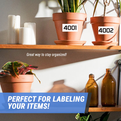 3 x 1.5 inch Consecutive Numbers 4001 to 5000 Stickers (Roll)