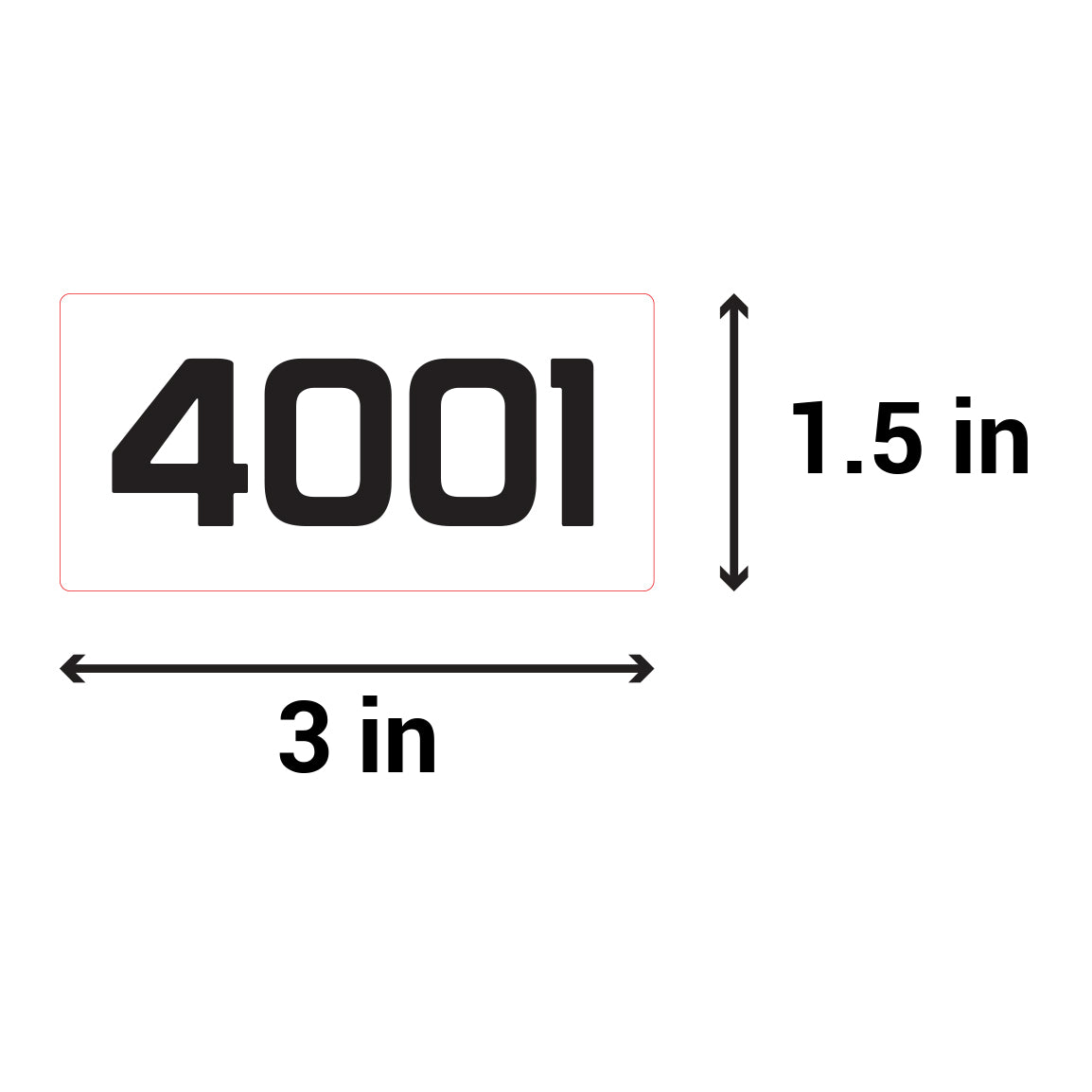 3 x 1.5 inch Consecutive Numbers 4001 to 5000 Stickers (Roll)
