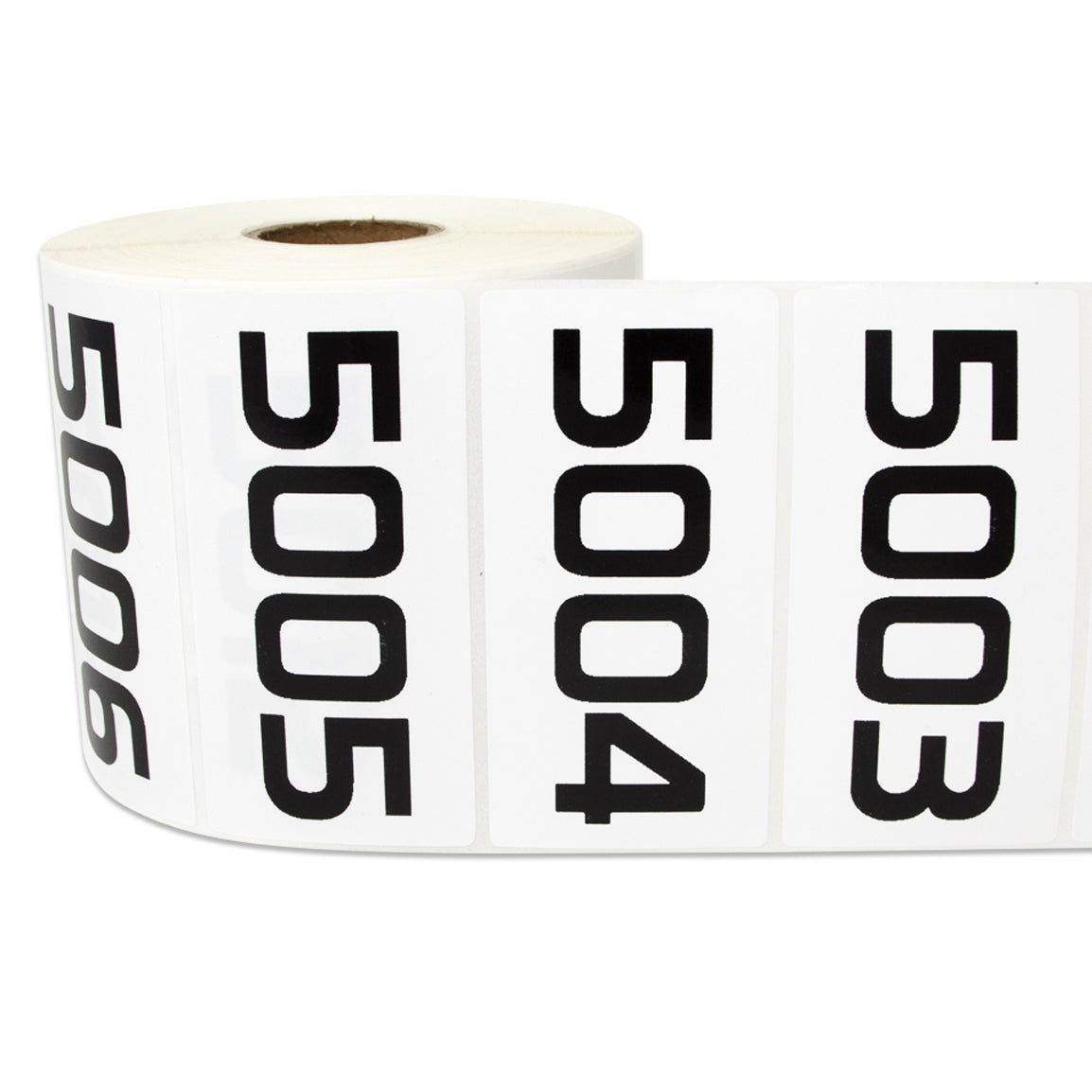 3 x 1.5 inch Consecutive Numbers 5001 to 6000 Stickers (Roll)