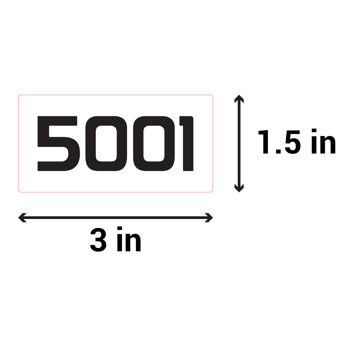 3 x 1.5 inch Consecutive Numbers 5001 to 6000 Stickers (Roll)