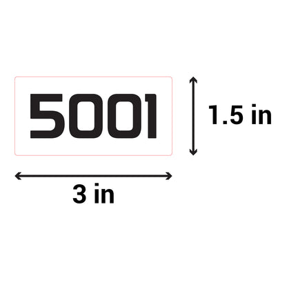 3 x 1.5 inch Consecutive Numbers 5001 to 6000 Stickers (Roll)