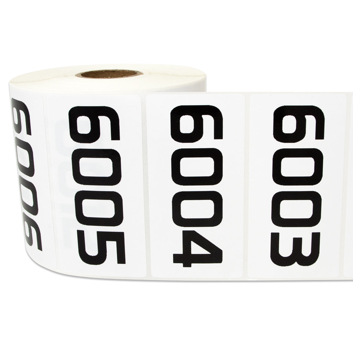3 x 1.5 inch Consecutive Numbers 6001 to 7000 Stickers (Roll)