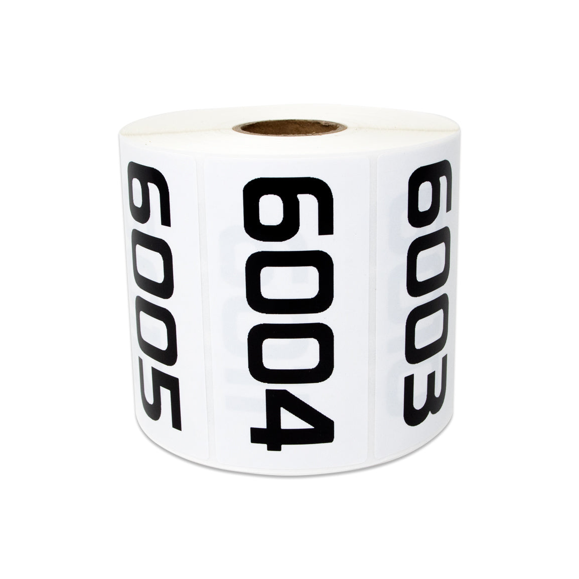 3 x 1.5 inch Consecutive Numbers 6001 to 7000 Stickers (Roll)