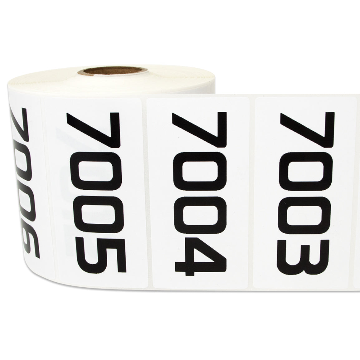 3 x 1.5 inch Consecutive Numbers 7001 to 8000 Stickers (Roll)