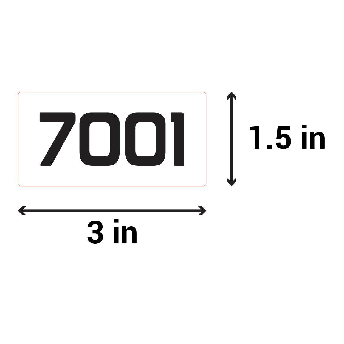 3 x 1.5 inch Consecutive Numbers 7001 to 8000 Stickers (Roll)