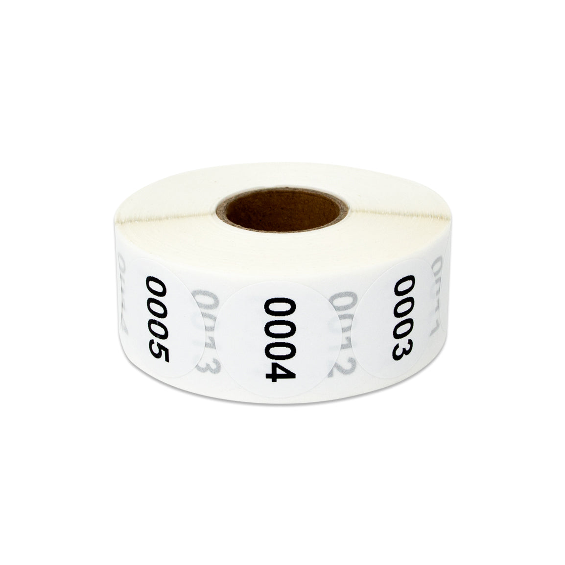 1 inch Consecutive Numbers 0001 to 1000 Stickers (Roll)