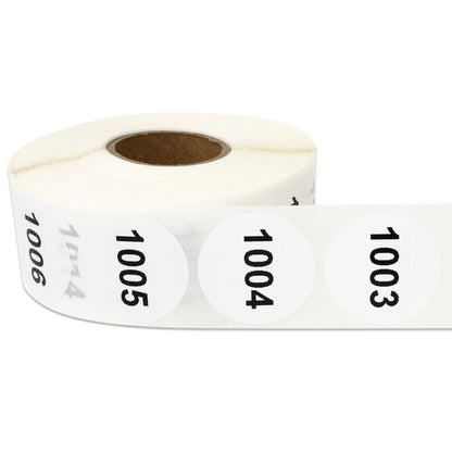 1in Sticker: Consecutive Numbers 1001 to 2000 Label Roll