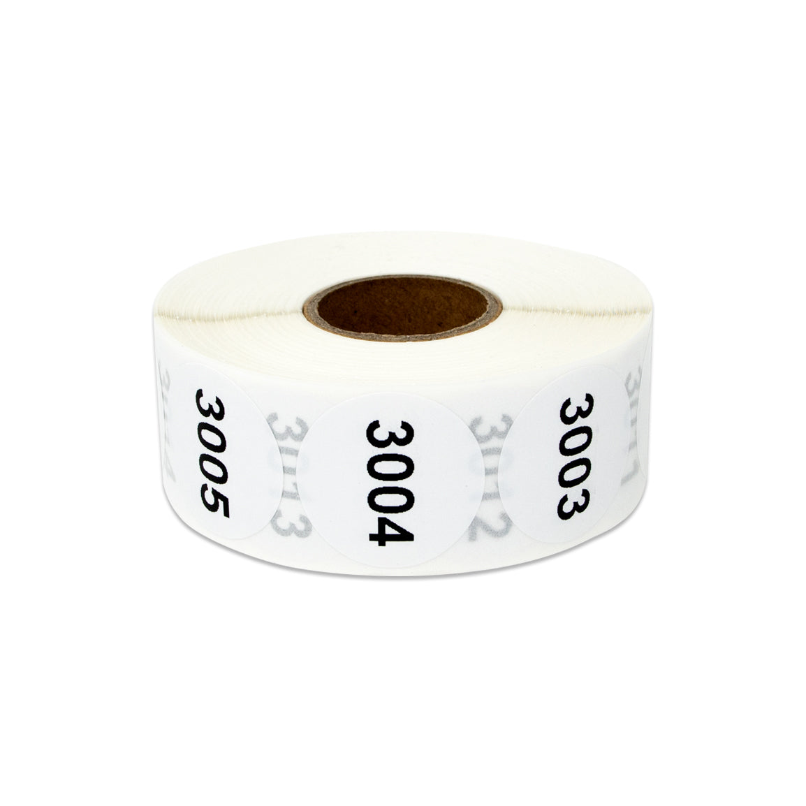 1 inch Consecutive Numbers 3001 to 4000 Stickers (Roll)