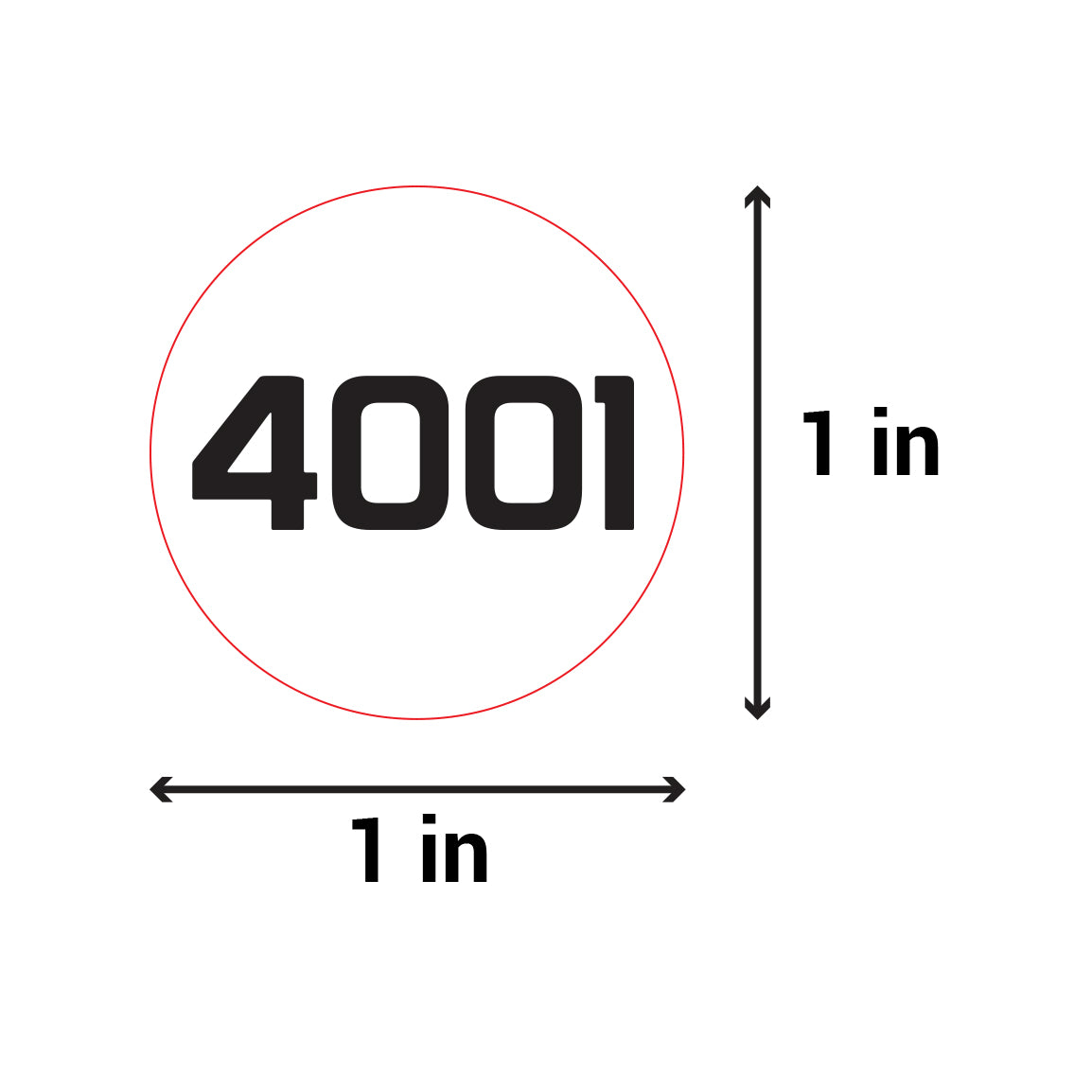 1in Sticker: Consecutive Numbers 4001 to 5000 Label Roll