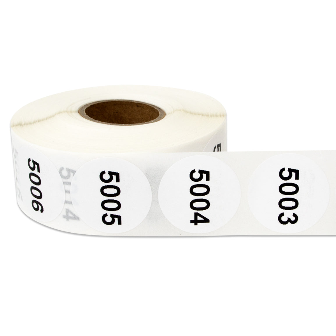 1in Sticker: Consecutive Numbers 5001 to 6000 Label Roll