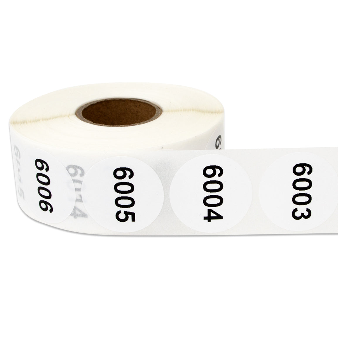 1 inch Consecutive Numbers 6001 to 7000 Stickers (Roll)